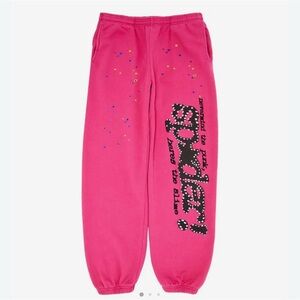 🆕 Sp5der/Spider Worldwide SP5DER P*INK LOGO PRINT SWEATPANTS